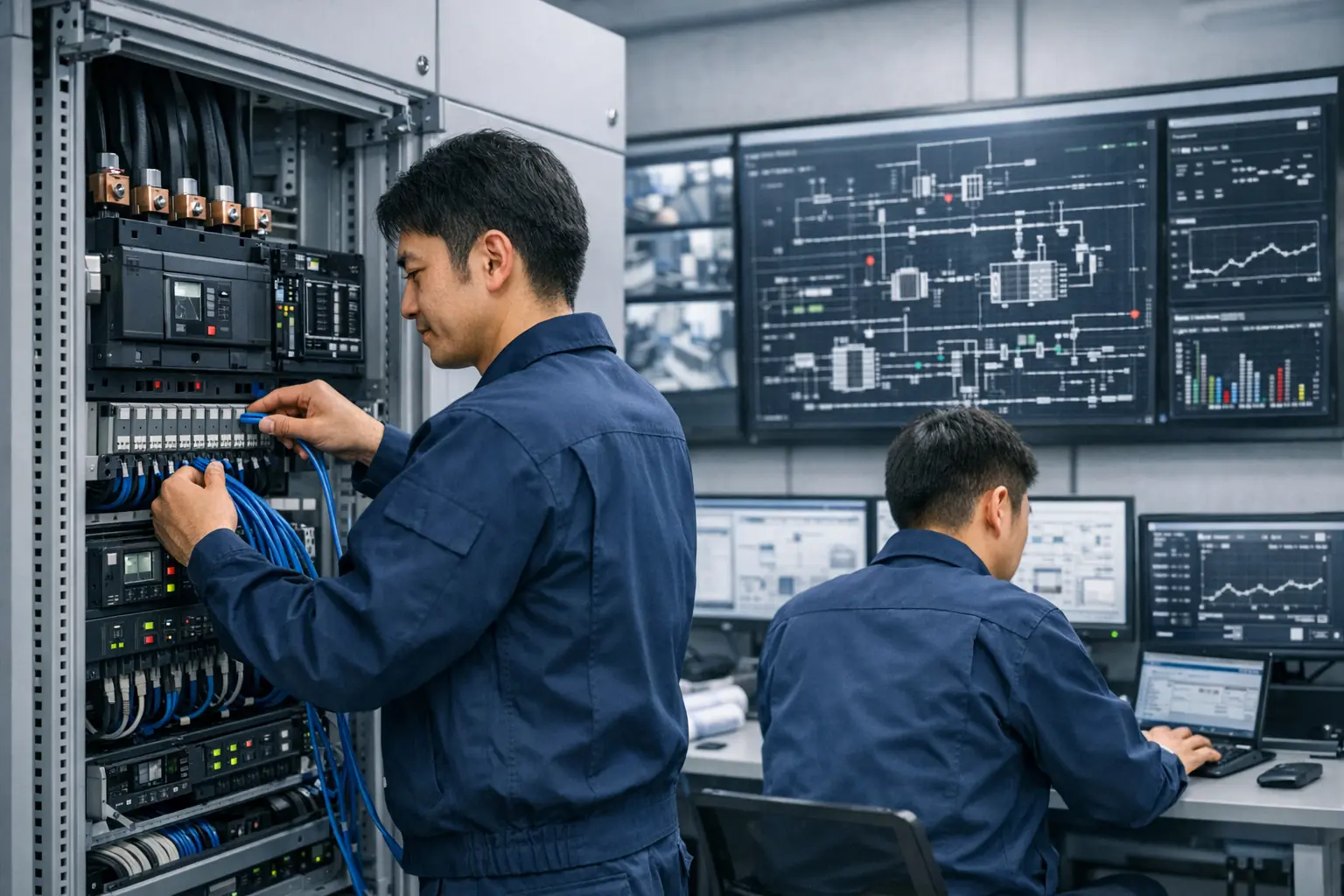 電気工事作業中の写真